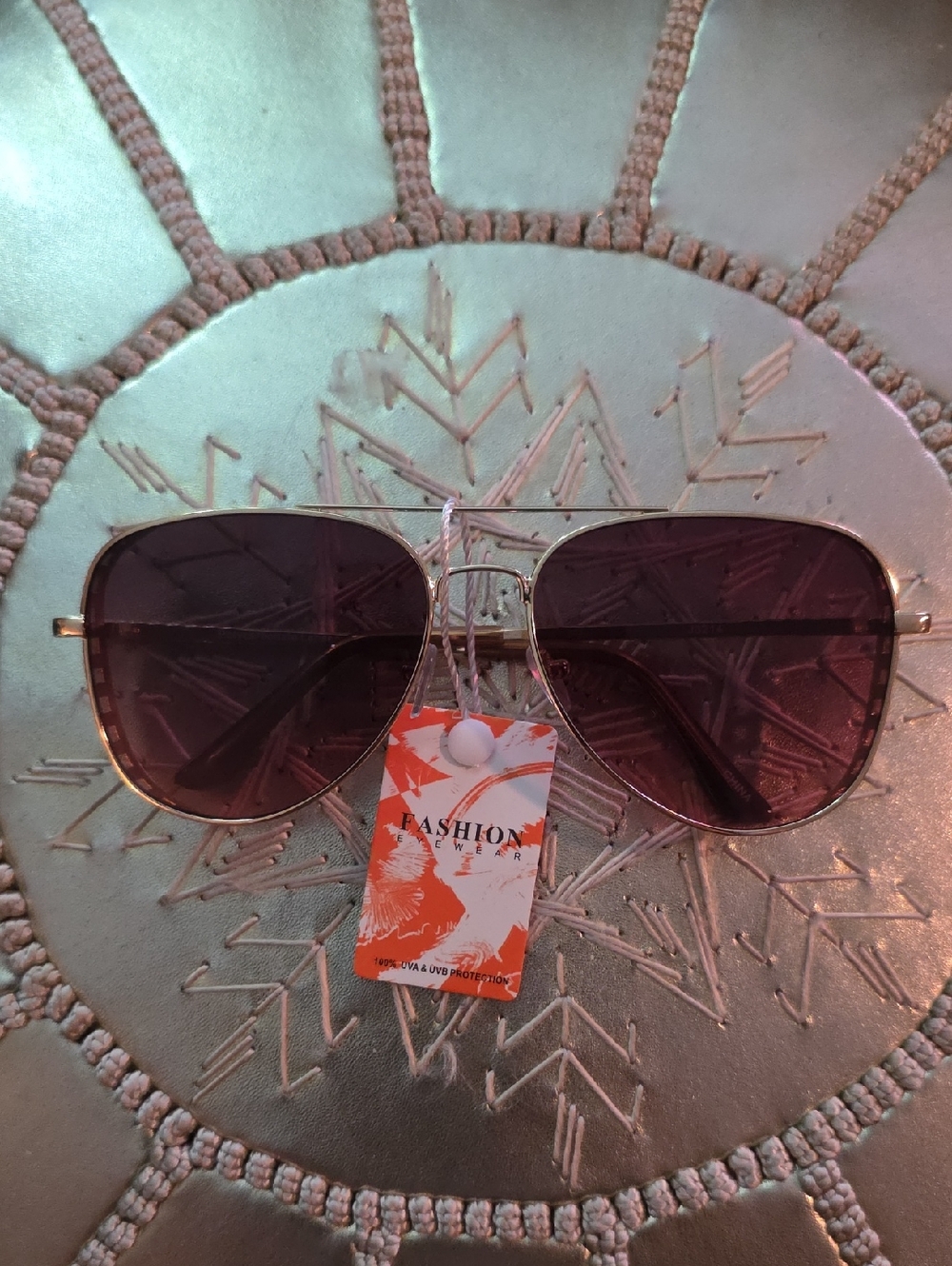 Women's Gold Frame Sunglasses with Brown Gradient Lenses